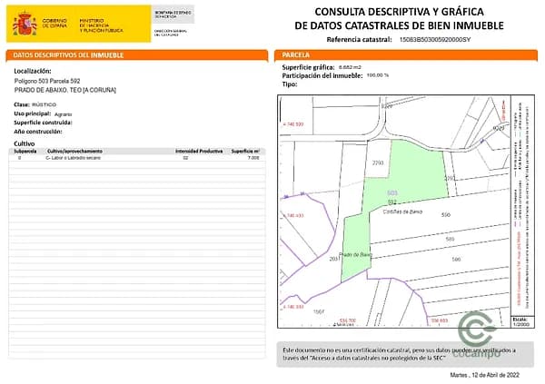 Finca agrícola de 6682 ha en alquiler en La coruña