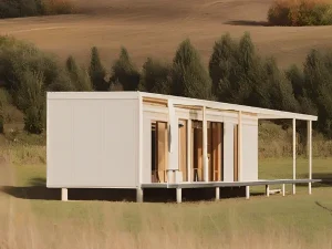 Una casa prefabricada en el campo, una opción para los que buscan una vivienda asequible.